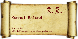 Kassai Roland névjegykártya